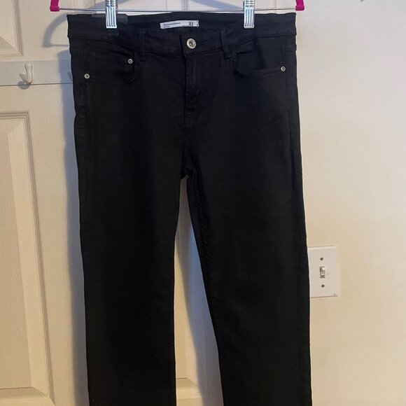 Zara Mid Rise Trafaluc Denim Makers Black Jeans Size US 8 - Picture 1 of 3